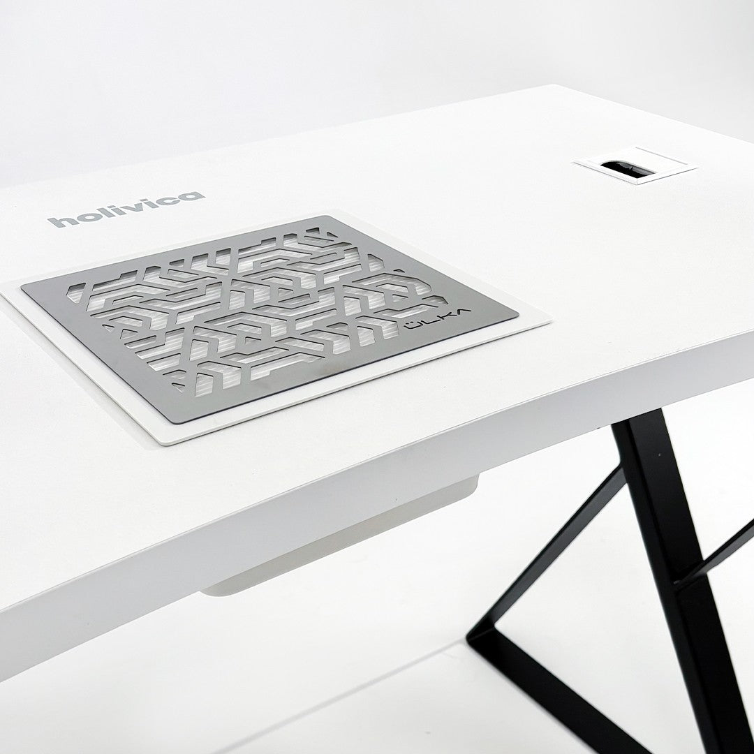 Holivica manicure desk with a cutout for a dust collector
